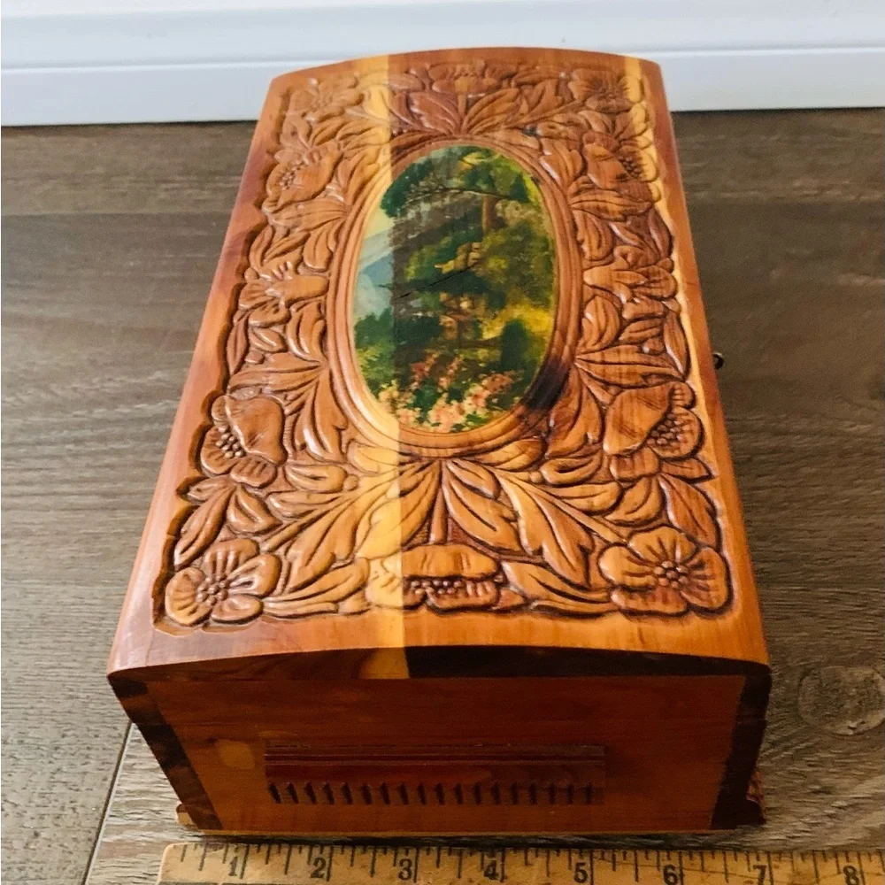 Wooden box with mirror